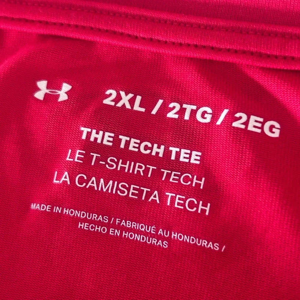 Under Armour Mens UA Tech 2.0 Short Sleeve Tee Red Loose Fit 1326413-600 2XL NEW - Picture 6 of 9